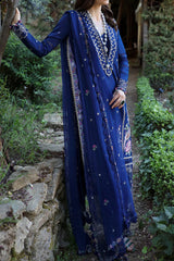 Aylin By Republic Unstitched 3 Piece Emb Lawn Summer Suit-D-03-A-Camellia