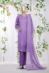 Bin Saeed Stitched 3 Piece Exclusive Printed Lawn Vol-08 Suit-LSM-2900-PURPLE