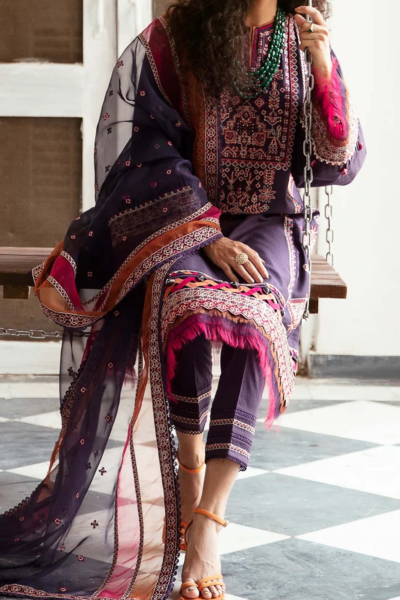 Iris by Jazmin Unstitched 3 Piece Spring Summer Lawn Collection'2023-07-Alpenrose