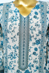 Bin Saeed Stitched 3 Piece Exclusive Printed Lawn Vol-13 Suit-LSM-3243-CREAM