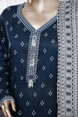 Bin Saeed Stitched 3 Piece Exclusive Printed Lawn Vol-08 Suit-LSM-2899-BLUE
