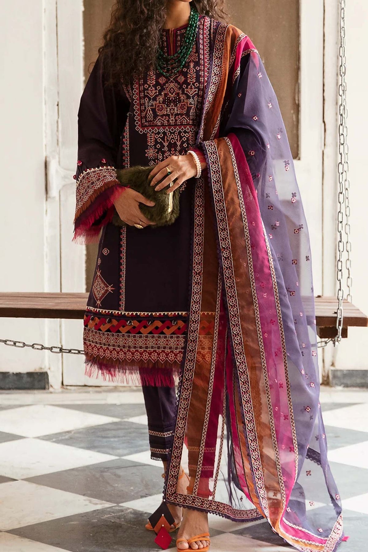 Iris by Jazmin Unstitched 3 Piece Spring Summer Lawn Collection'2023-07-Alpenrose