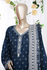 Bin Saeed Stitched 3 Piece Exclusive Printed Lawn Vol-08 Suit-LSM-2899-BLUE
