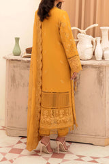 Afrozeh Unstitched 3 Piece Festive Chikankari Lawn Collection'2023-03-Goldenrod