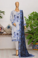 Vital Prints By HZ Unstitched 3 Piece Digital Printed Lawn Suit-VPS-04-UNS