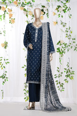 Bin Saeed Stitched 3 Piece Exclusive Printed Lawn Vol-08 Suit-LSM-2899-BLUE