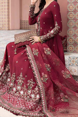 Maria B Sateen Unstitched 3 Piece Fall Suit-CST-08