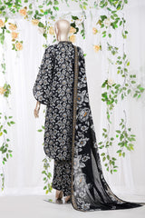 Bin Saeed Stitched 3 Piece Exclusive Printed Lawn Vol-08 Suit-LSM-2904-BLACK