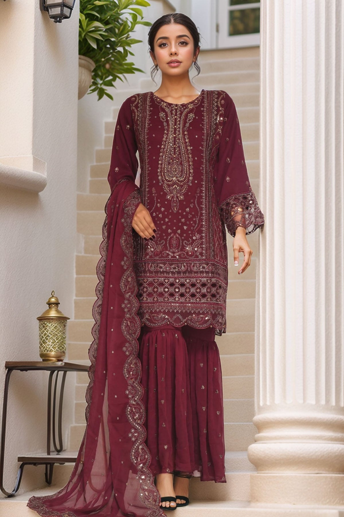 Afsany by Sada Bahar Stitched 3 Piece Luxury Chiffon Vol-11 Collection'2024-CR-28-Falsa