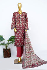 Bin Saeed Stitched 3 Piece Exclusive Printed Lawn Vol-13 Suit-LSM-3242-T.PINK