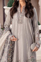 Maria B Sateen Unstitched 3 Piece Fall Suit-CST-07