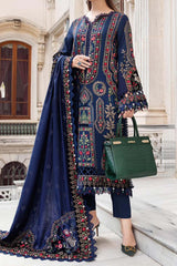 Maria B Unstitched 3 Piece Emb Linen Suit-DL-1109