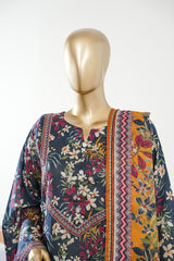 Bin Saeed Stitched 3 Piece Exclusive Printed Lawn Vol-09 Suit-LSM-2938-BLUE