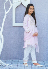 Ochre Clothing Chambray Cotton Embroidered 3 Pc Suit