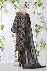 Bin Saeed Stitched 3 Piece Exclusive Printed Lawn Vol-08 Suit-LSM-2903-GREY