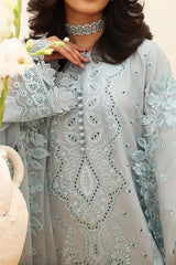 Afrozeh Unstitched 3 Piece Festive Chikankari Lawn Collection'2023-01-Silver Luster