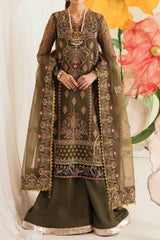 Fleur De Lis Ayzel by Afrozeh Unstitched Luxury Chiffon Suit-02-Azalea