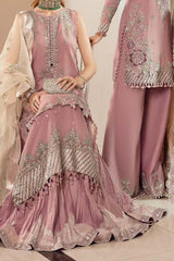 Maria B Sateen Unstitched 3 Piece Fall Suit-CST-06