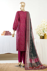 Bin Saeed Stitched 3 Piece Exclusive Printed Lawn Vol-09 Suit-LSM-2937-MAROON
