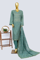 Bin Saeed Stitched 3 Piece Exclusive Printed Lawn Vol-13 Suit-LSM-3240-GREEN