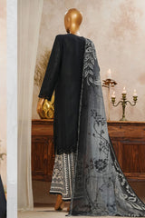 HZ Stitched 3 Piece Solid Emb Chikankari Suit-SSPE-3P-001-BLACK