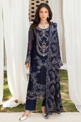 Dastan by Ramsha Unstitched 3 Piece Formals Vol-05 Suit-T-501-Navy Blue