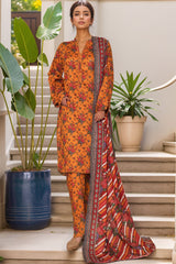 Bin Saeed Stitched 3 Piece Exc Printed Lawn Vol-05 Drop-02 Suit-NSM-2338-Mustard