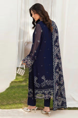 Dastan by Ramsha Unstitched 3 Piece Formals Vol-05 Suit-T-501-Navy Blue