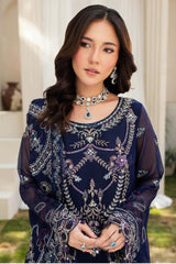 Dastan by Ramsha Unstitched 3 Piece Formals Vol-05 Suit-T-501-Navy Blue
