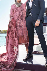 Maria B Unstitched 3 Piece Emb Linen Suit-DL-1106