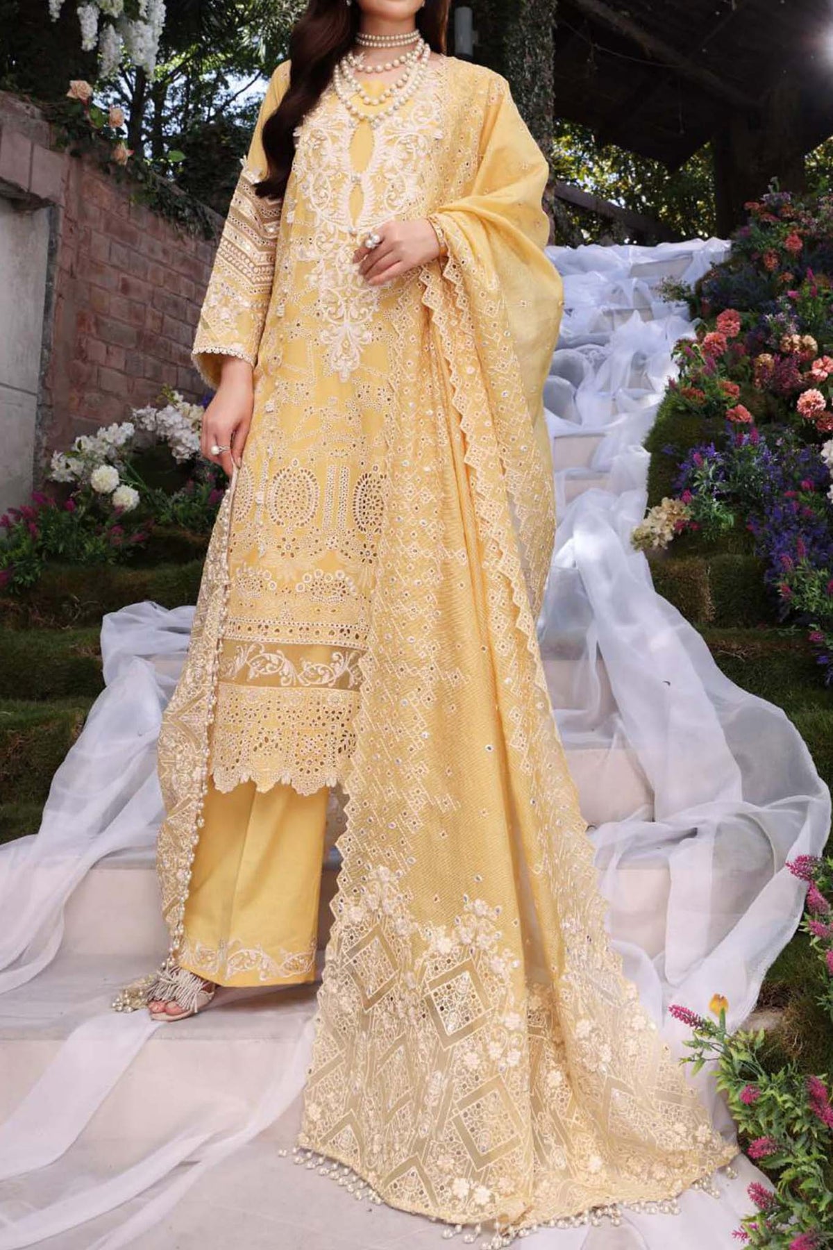 Elaf Unstitched 3 Piece Festive Chikankari Collection'2023-ECF-01