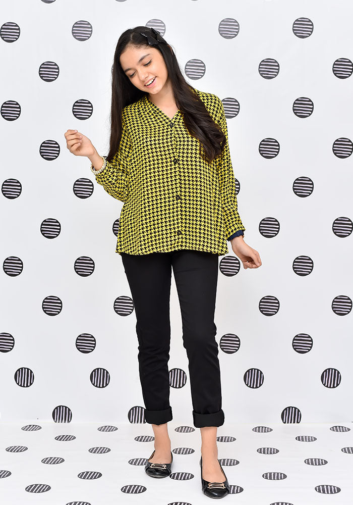 Printed Linen Top - Wear Ochre