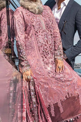 Maria B Unstitched 3 Piece Emb Linen Suit-DL-1106