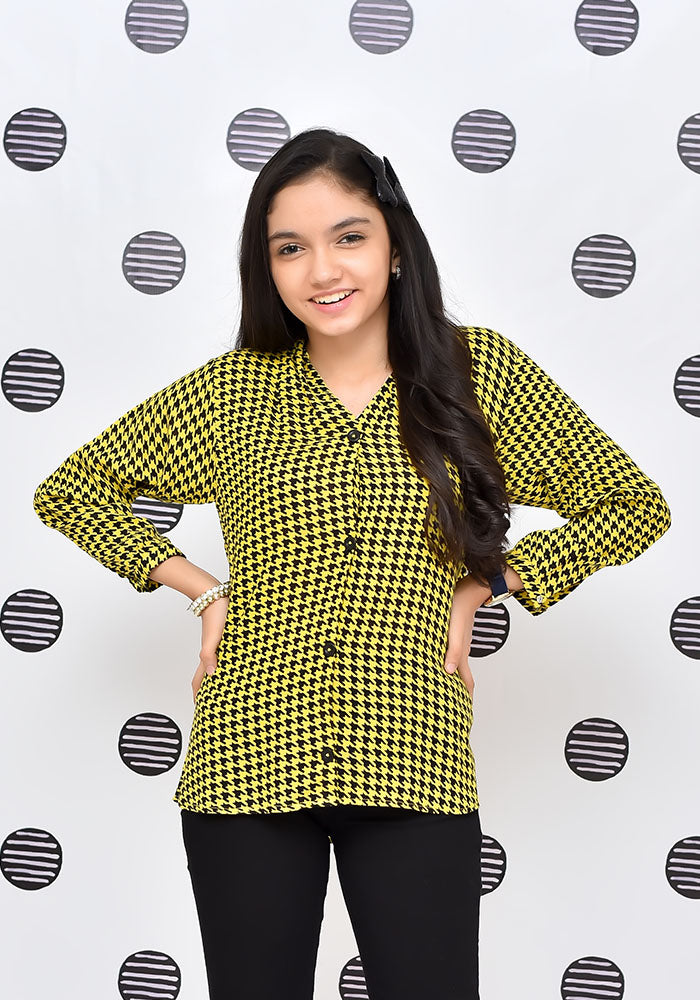 Printed Linen Top - Wear Ochre