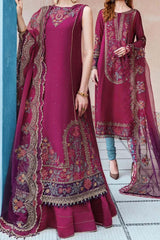 Maria B Sateen Unstitched 3 Piece Fall Suit-CST-04