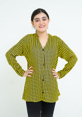 Printed Linen Top - Wear Ochre