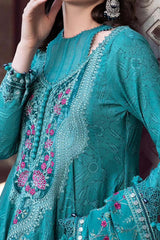 Maria B Unstitched 3 Piece Emb Linen Suit-DL-1105