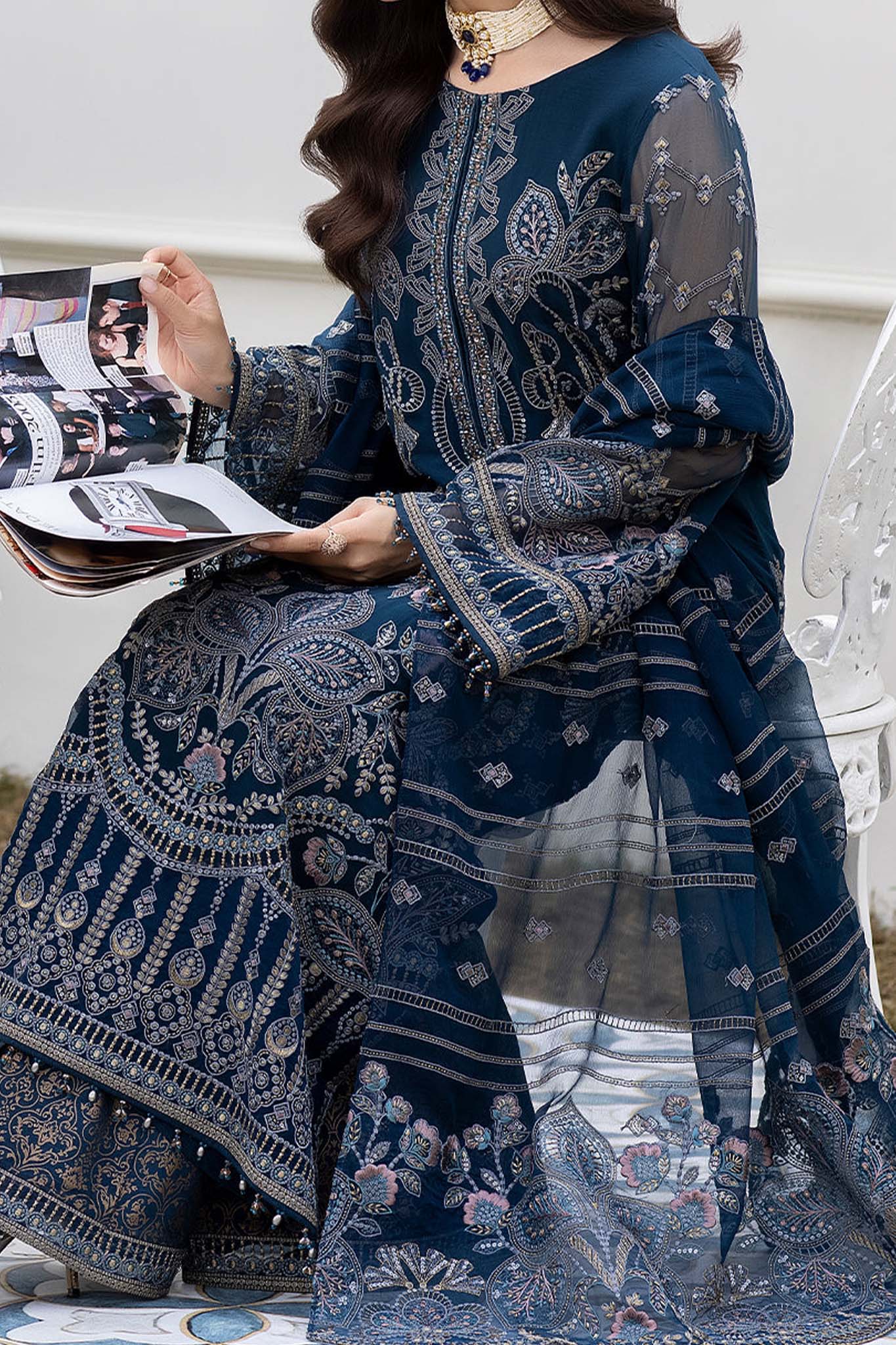 Shafaq by Flossie Unstitched 3 Piece Executive Chiffon Vol-07 Collection'2023-FE-701
