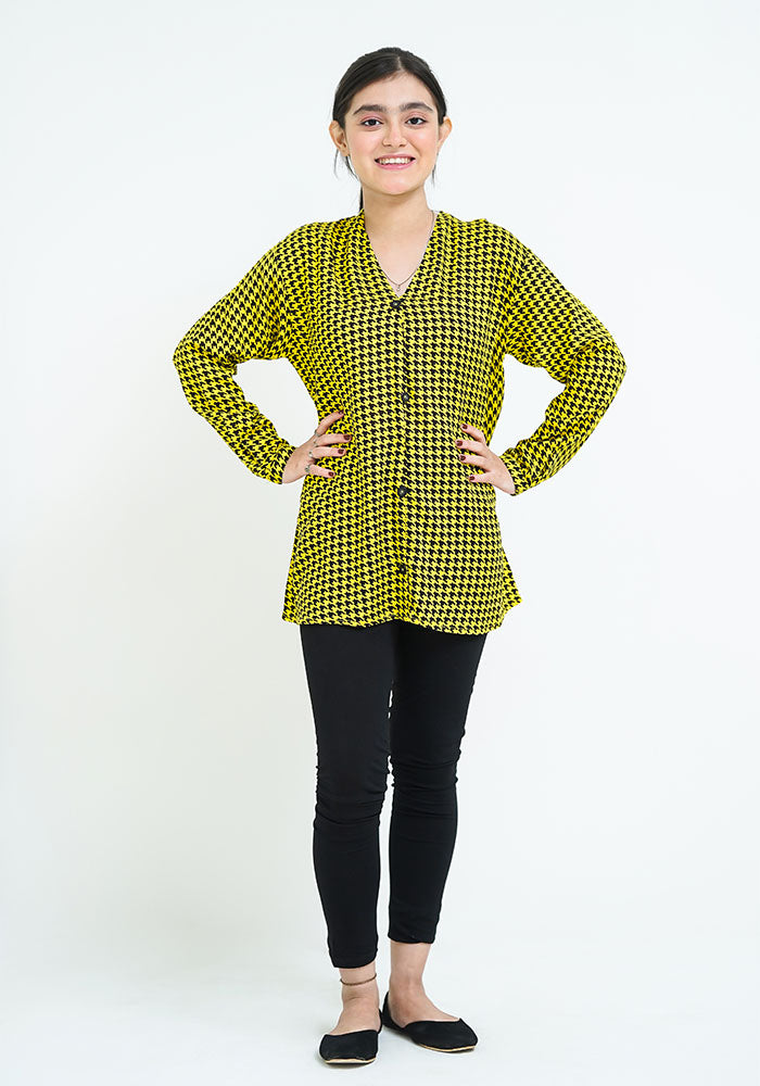 Printed Linen Top - Wear Ochre