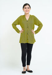 Printed Linen Top - Wear Ochre