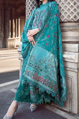 Maria B Unstitched 3 Piece Emb Linen Suit-DL-1105