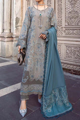 Maria B Unstitched 3 Piece Emb Linen Suit-DL-1104