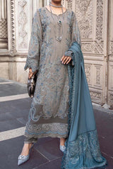 Maria B Unstitched 3 Piece Emb Linen Suit-DL-1104