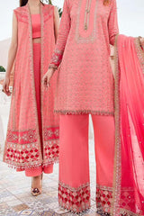 Maria B Sateen Unstitched 3 Piece Fall Suit-CST-01