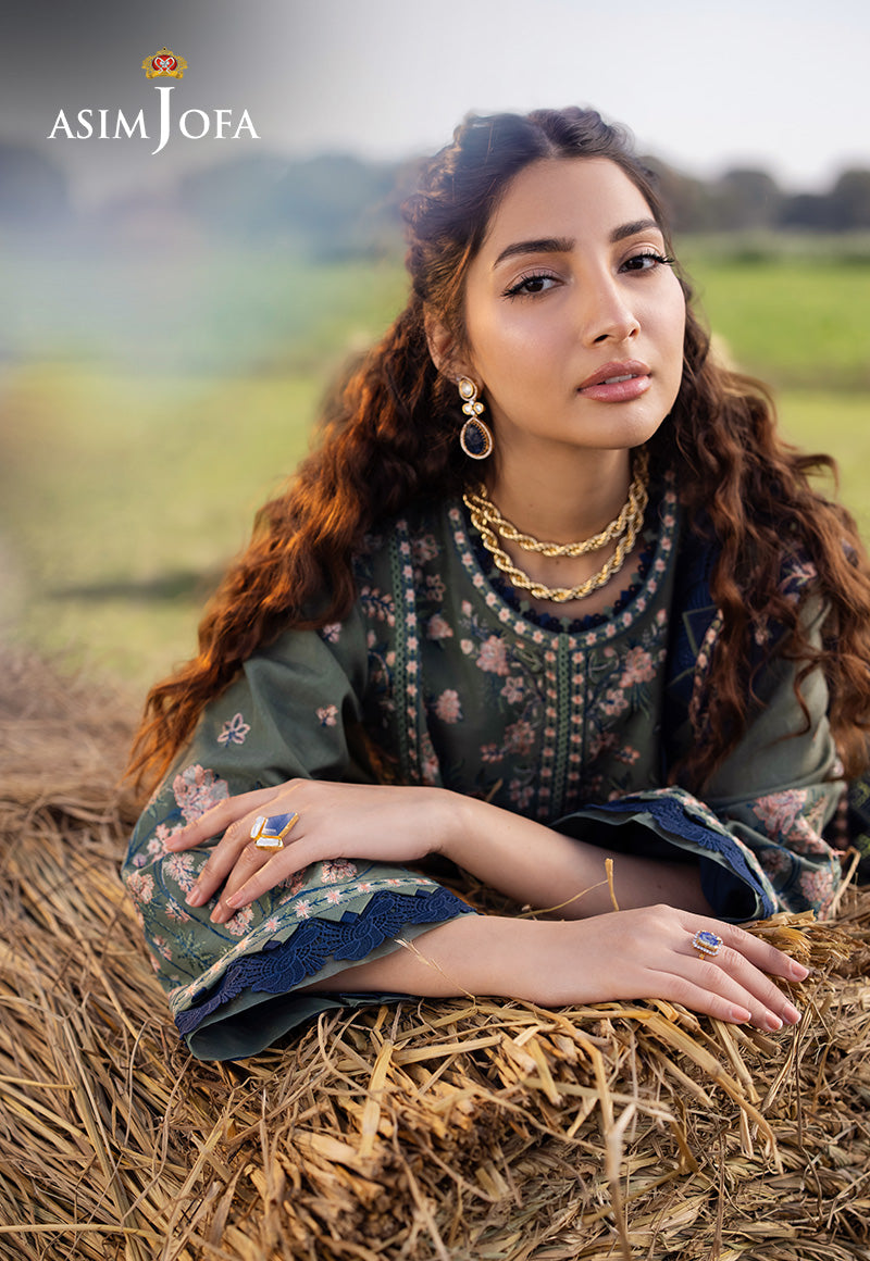 Asim Jofa Luxury Lawn 25 Ajell-14 Embroidered Lawn 3 Pcs