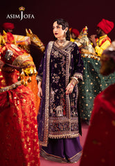 Asim Jofa Designers Limited Edition Ajmvd-10 Embroidered Velvet Stitched 3 Pcs