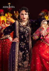 Asim Jofa Designers Limited Edition Ajmvd-10 Embroidered Velvet Stitched 3 Pcs