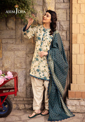 Asim Jofa Prints Unstitched Drop 2 Ajubj-34 Printed Lawn 3 Pc