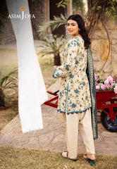 Asim Jofa Prints Unstitched Drop 2 Ajubj-34 Printed Lawn 3 Pc