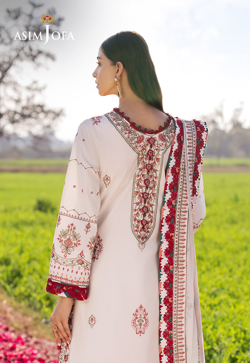 Asim Jofa Luxury Lawn 25 Ajell-08 Embroidered Lawn 3 Pcs